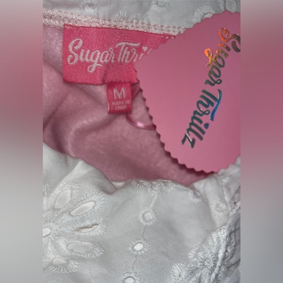 SUGAR THRILLZ Cute Pink Balloon Sleeve Sweater Big Collar - Picture 6 of 8